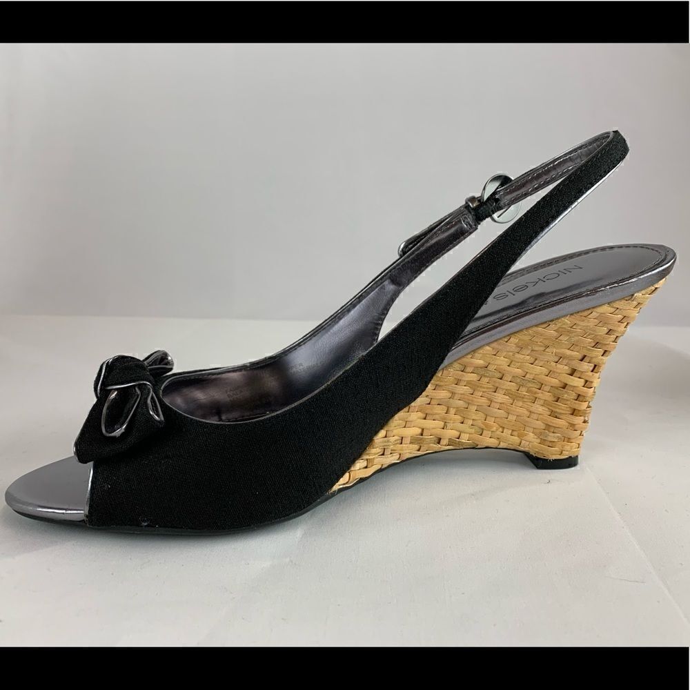 NICKELS SOFT Black sliver trim Slingback… - Picture 7 of 9